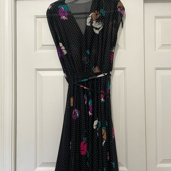 Vintage Black Floral Women's Dress - Picture 7 of 12